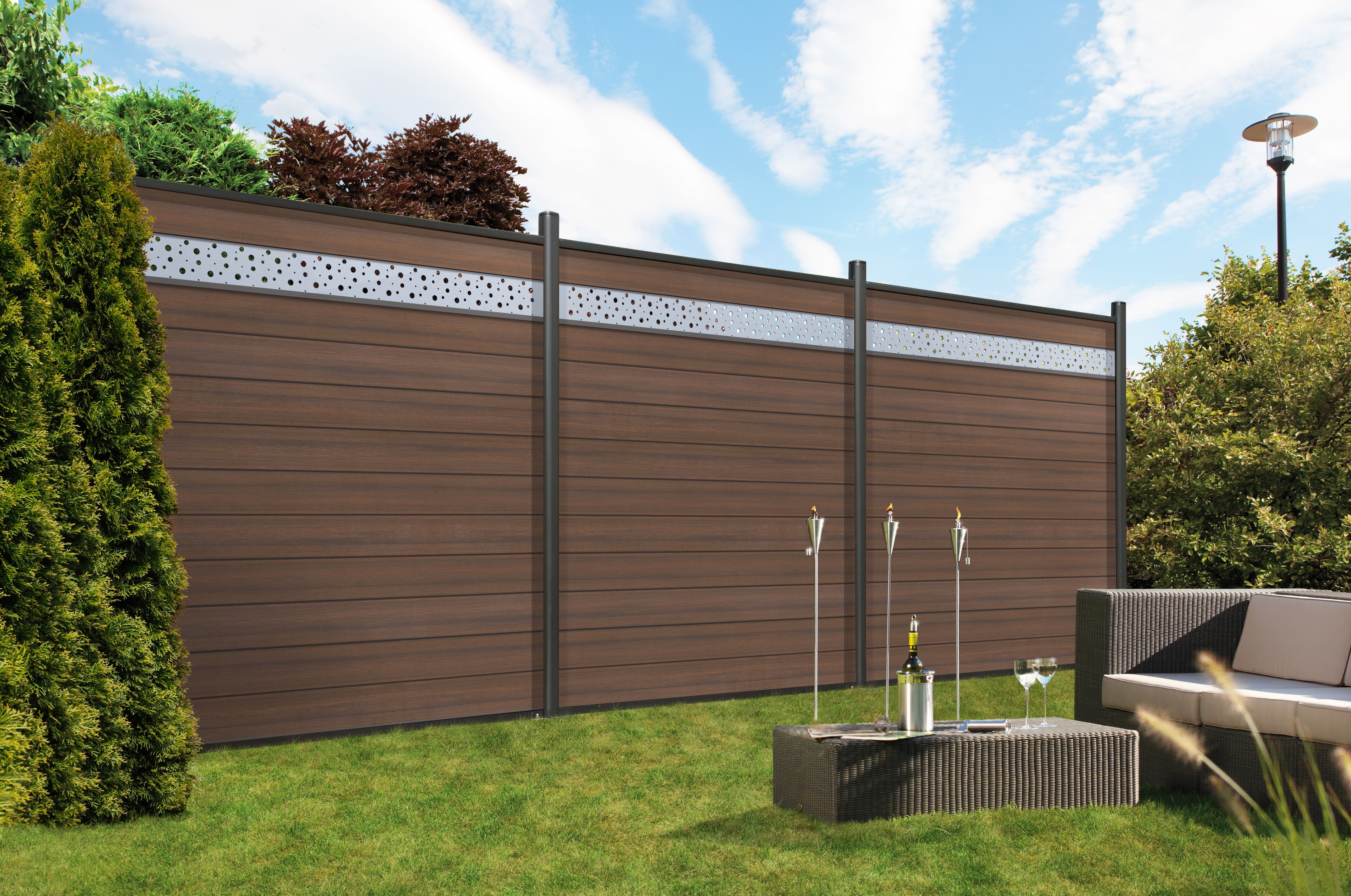 TraumGarten System WPC Platinum Zaun-Set