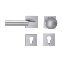 Griffwerk METRICO PROFESSIONAL Schraubtechnik GK4 -Edelstahl matt  Rosettengarnitur eckig -Schraubt.  -Wechselgarnitur links