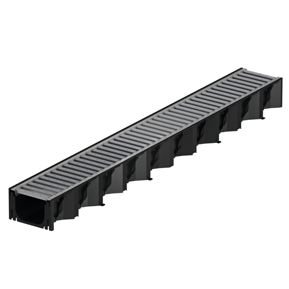 ACO Self® Hexaline 2.0 Entwässerungsrinne inkl. verzinktem Stegrost 1,0 m