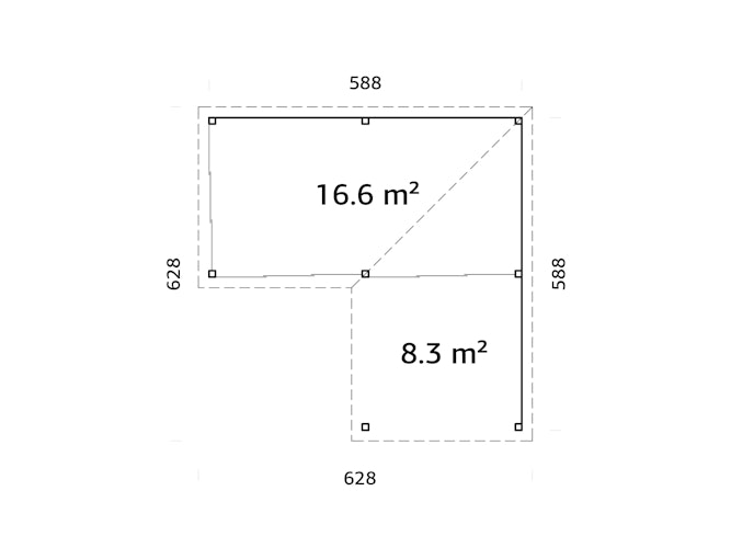 Palmako Carport/Pavillon Connect Lenna 24,9 m² Set 414 Slide