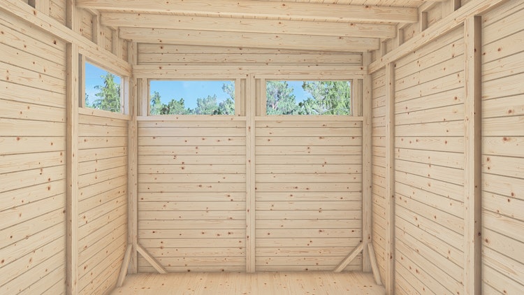 Bertilo Gartenhaus Pentus 3 Lounge inkl. Anbaudach - 19 mm