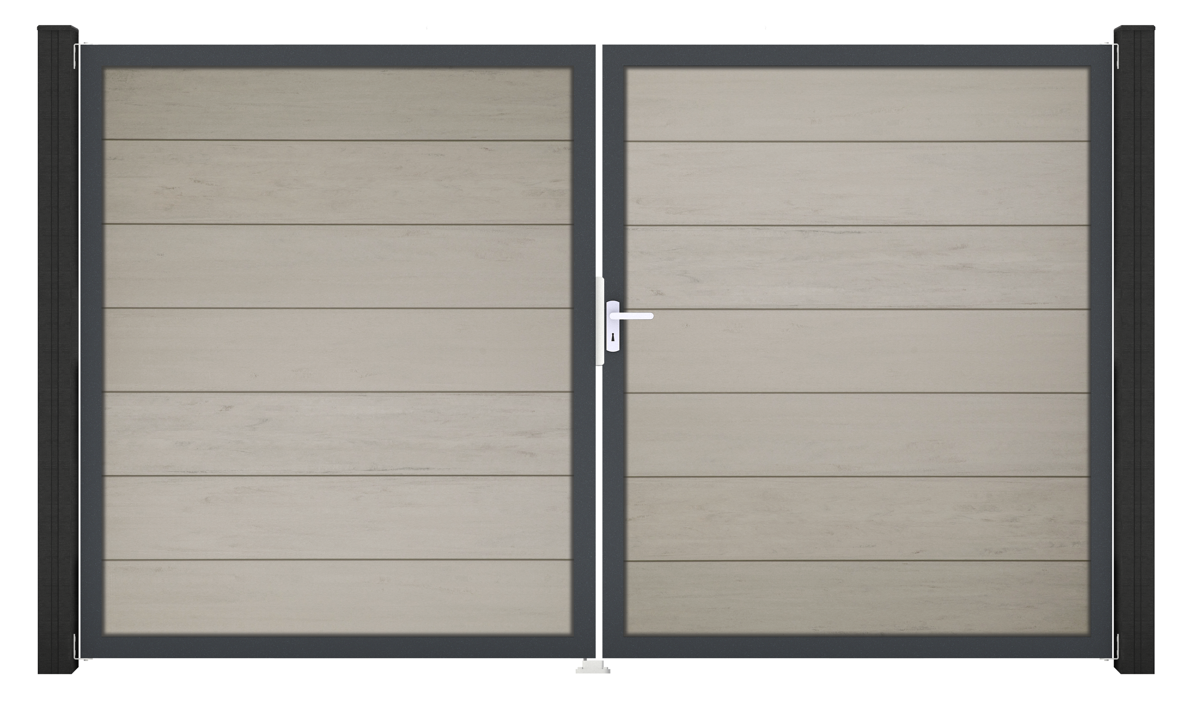 GroJa Solid Grande Tor 2-flügelig 3000 x 1800 mm, Alu-Rahmen Anthrazit DB 703