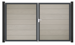 GroJa Solid Grande Tor 2-flügelig 3000 x 1800 mm, Alu-Rahmen Anthrazit DB 703