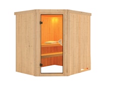 Karibu Sauna Siirin mit Eckeinstieg 68 mm inkl. gratis Sauna-Zubehörset im Wert von 234,94 €