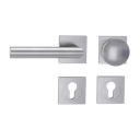 Vorschaubild Griffwerk Wechselgarnitur LUCIA PROF Schraubtechnik GK3 Rosetten eckig Knopf R2 Edelstahl matt L