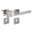 Vorschaubild Griffwerk AVUS GK4 -Samtgrau Rosettengarnitur -Schraubtechnik -eckig -Knopf Square -WR -TS: 38-45mm