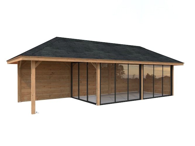 Palmako Pavillon Bianca 24,9 m² Set 517 Slide Plus mit Isolierglas-Schiebetüren
