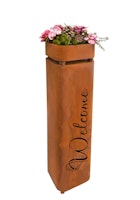 Badeko Metallsäule Graz ,,Welcome" inkl. Schale in Edelrostoptik