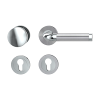 Griffwerk SIMONA Schraubtechnik GK4 -Chrom/Edelstahl Rosettengarnitur -Schraubt. -Knopf R21 -WR -TS 40-45mm