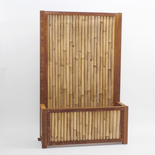 BambusBASIS Hochbeet mit Sichtschutz Profile Corten