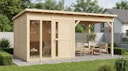 Vorschaubild Bertilo Element-Gartenhaus Pentus 2 Office inkl. Lounge-Anbau - 19 mm