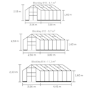 Vorschaubild Halls Gewächshaus Blockley 8,1 m² / 9,7 m² / 11,3 m²  - Schwarz mit 3 mm Sicherheitsglas  inkl. integrierten Fundamentrahmen