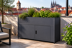 KGT Hochbeet UrbanGrow L-Space inkl. Stauraum - B 159 x T 51 x H 86 cm