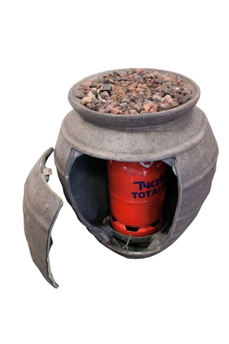 Gardenforma Gas Feuerstelle Katla, Keramik Antik braun, Faserbeton