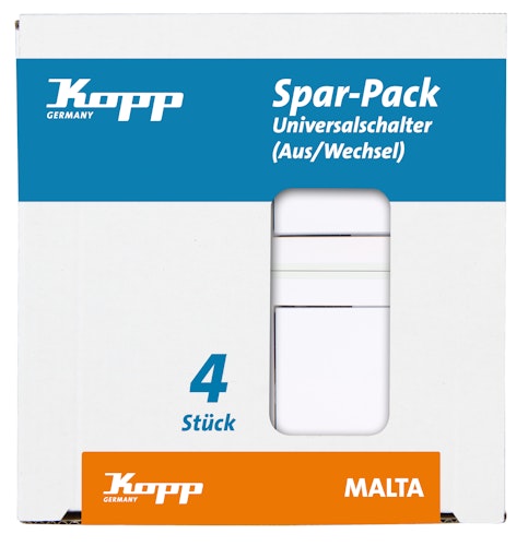 Kopp Universalschalter MALTA arktis-weiß Profi-Pack