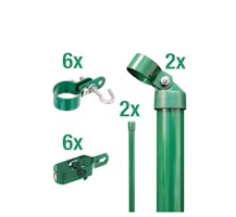 Alberts® Zauneck-Set Maschendrahtzaun,z.Einbet.,grün,Zaunhöhe:1750mm 601461