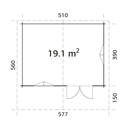 Palmako Gartenhaus Sally 19,1 m² - 44 mm