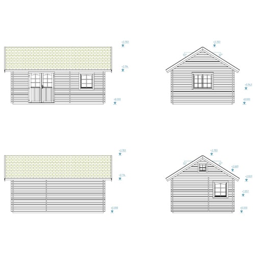 Palmako Ferienhaus Sandra 29,9 m² - 44 mm