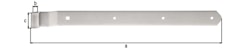 Alberts® Ladenband gekröpft 500x40 mm ⌀13 mm Edelstahl