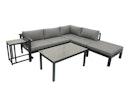 Vorschaubild Garden Pleasure Lounge-Eckgruppe MIRANDA, Aluminium Anthrazit / Kissen Olefin (100 % Polypropylen) Grau