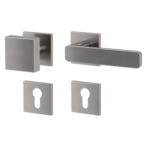 Griffwerk Wechselgarnitur VAYA 265 MINIMAL MODERN fast2fix Fast2Fix  Rosetten eckig Knopf SQUARE Samtgrau R