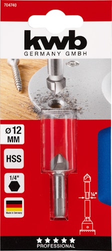 kwb Senker 3-schn HSS 1/4"x12mm SB 704740