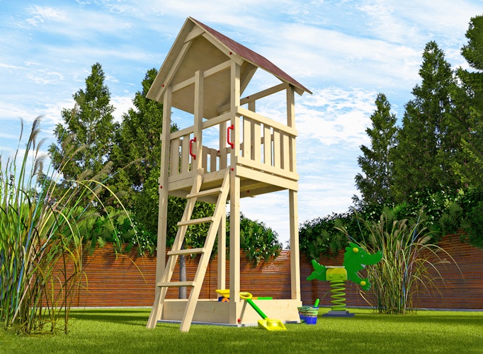 Weka Tabaluga Drachenturm 816 E mit Satteldach und Sandkasten