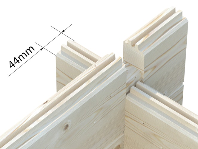 Palmako Garage Roger 19,0 + 33,2 m² - 44 mm - ohne Tor