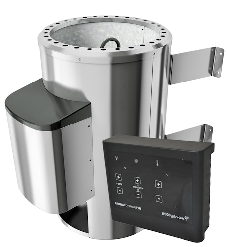 B-Ware Karibu Saunaofen 3,6 kW Plug & Play finnisch mit externer Steuerung Easy schwarz 