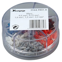 Kopp Aderendhülse verzinnt, mit Kragen, Sortimentsbox