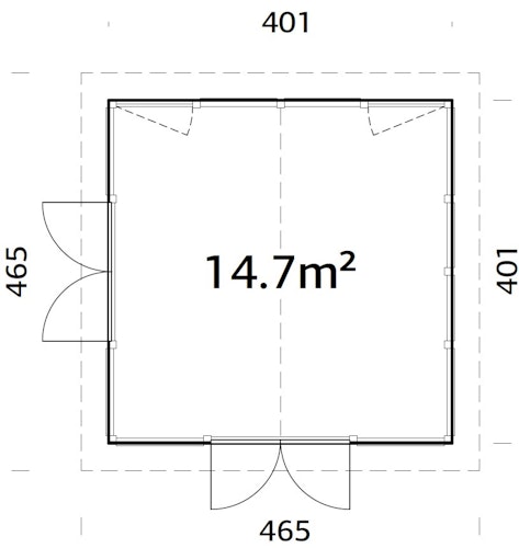 Palmako Pavillon Isabella 14,7 m² - 90 mm