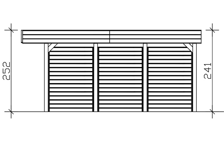 Skan Holz Doppelcarport Friesland 546x555 cm inkl. Seiten- und Rückwand Set C