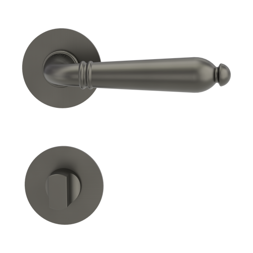 Griffwerk CAROLA PIATTA S -Kaschmirgrau Rosettengarnitur rund -Flachrosette -WC TS 37-45mm