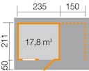 Vorschaubild Weka 28 mm Gartenhaus 170 A mit Anbau (150 cm)