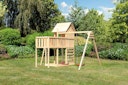 Vorschaubild Akubi Stelzenhaus Frieda mit Doppelschaukelanbau, Anbauplattform und Kletterwand