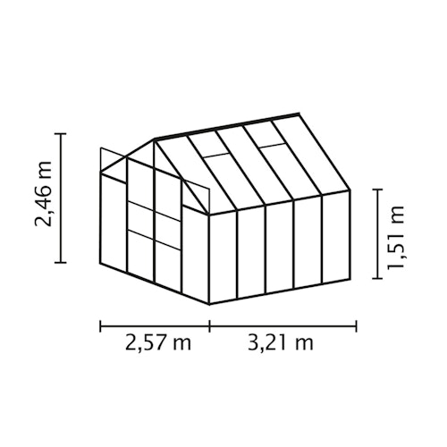 Vitavia Gewächshaus Uranus 8300 inkl. 4 Dachfenstern - 8,3 m² Set inkl. LED Leiste