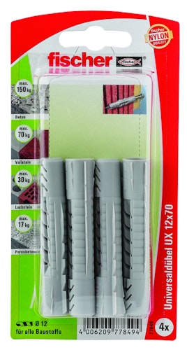 FISCHER Universaldübel UX 12x70 K (4 Stück)