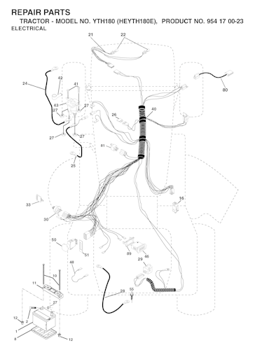 Husqvarna Gartentraktoren YTH180, HEYTH180E, 954170023, 2001-01