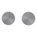 Vorschaubild Griffwerk Rosettenpaar rund GK4 -Edelstahl matt Schraubt. -BL -mit Symbol (MF)