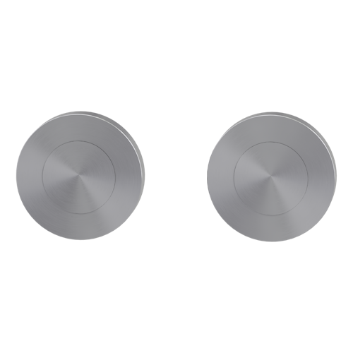 Griffwerk Rosettenpaar rund GK4 -Edelstahl matt Schraubt. -BL -mit Symbol (MF)