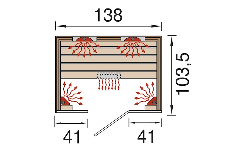 Weka Infrarot Wärmekabine Hamina Gr. 2 inkl. Linienstrahler
