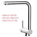 Vorschaubild Wasserhahn Vorfenster Küchenarmatur, Umklappbar 6 CM, LINKER HEBEL, mit 360° schwenkbarem L-Auslauf, Verchromt