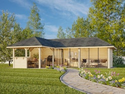 Palmako Pavillon Bianca 33,2 m² Set 520 Slide Plus mit Isolierglas-Schiebetüren