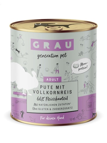 grau Hund 800 Gramm Hundenassfutter