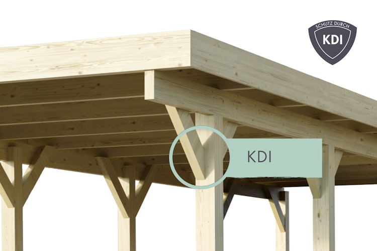 Karibu Carport Doppelcarport Classic Doppel 1 - kesseldruckimprägniert