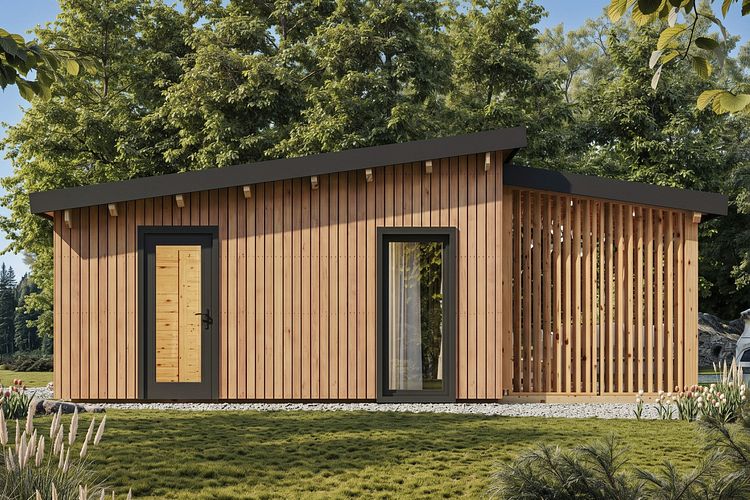 Wolff Finnhaus Gartenhaus Ferienhaus Verwall 41 - 68/88 mm
