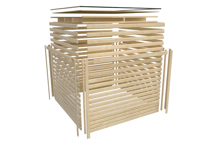Karibu Gartenhaus Qubic 1 mit Schiebetür - 19 mm