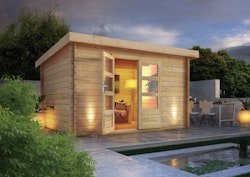 Karibu Woodfeeling Gartenhaus Bastrup 7 naturbelassen - 28 mm