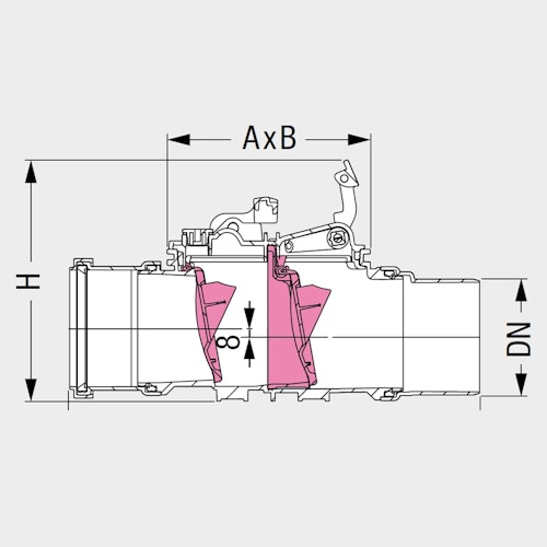 KESSEL - Rückstaudoppelverschluss für freiliegenden Einbau mit Rattenschutz