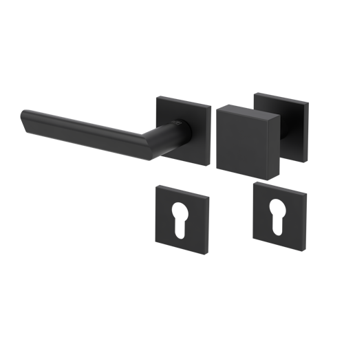 Griffwerk Wechselgarnitur VAYA 137 TRI fast2fix Fast2Fix GK3 Rosetten eckig Knopf SQUARE Graphitschwarz L